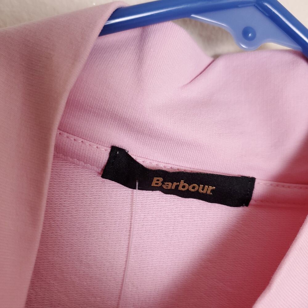 NWT BARBOUR Mock Neck Long Sleeve Top Turtleneck Terry Bubblegum Pink Sz 10 - Picture 6 of 13